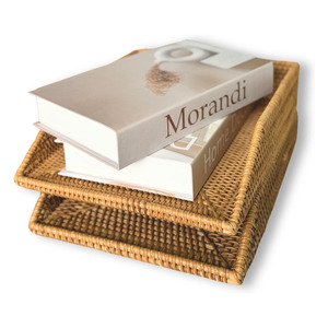 Decorative desk paper organizer rattan letter tray handwoven file <b>holder</b> basket set cheapest cost - Product Image 1