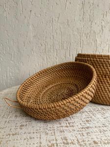 Wholesale Handwoven Eco-Friendly Rattan Storage <b>Basket</b> <b>Lid</b> Natural Wicker Flexible Design Organizer Bin for Toys Jewelry Home - Product Image 2
