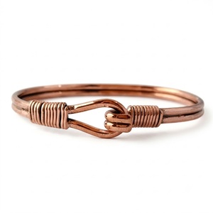 Hammered Copper <b>Bracelet</b> For <b>Men</b> And Women Pure Copper Cuff Bangle for Arthritis Relief Adjustable Solid Metal Wristband Jewelry - Product Image 3