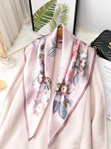 High Quality Women's 100% Silk <b>Square</b> <b>Scarf</b> Custom Print Luxury Multi-Functional Outdoor Use OEM Private Label Wholesale - Product Image 3
