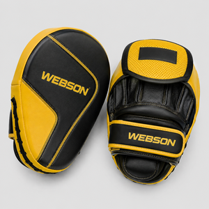 Webson Leather Punching Mitts Blue Black White Velcro Closure Breathable Martial Arts Training Gear cheap price breathable - Product Image 2