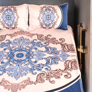 Elegante Juego de Sábanas Dobles con Estampado Floral Azul, con Fundas de Almohada, Juego de Ropa de Cama de Algodón Suave de Lujo a Precios de Exportación - Product Image 5