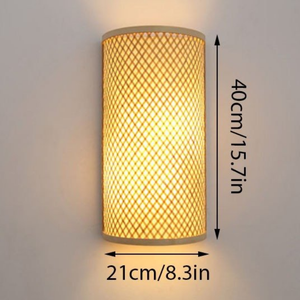 Bamboo Wall Lamp with Handwoven Design Natural Material and Soft Ambient Lighting Ideal for Interior Decoration Hospitality - Product Image 5