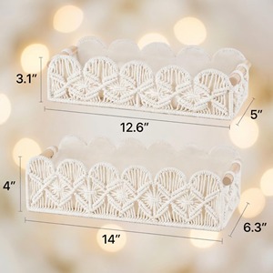 Cesta de almacenamiento de macramé estilo boho para pañales de bebé, juguetes y organización elegante de la habitación infantil, procedente de la India. - Product Image 6