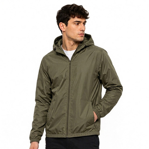 Veste coupe-vent pour homme, résistante au vent, légère, décontractée, pour l'automne et l'hiver, veste d'extérieur à capuche pour homme - Product Image 1