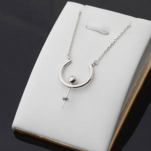 Ensemble de collier pendentif en argent S925 avec pendentif boule et chaîne, accessoires de bijoux en perles pour femmes, plateau vide, 391 composants de bijoux - Product Image 1