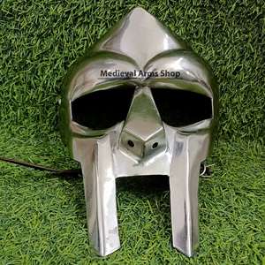 Máscara Facial Medieval MF Doom Gladiator, Armadura de Metal Hecha a Mano en Acero Suave para Disfraces, Reenactaciones y Fiestas, Disfraz para Adultos - Product Image 3