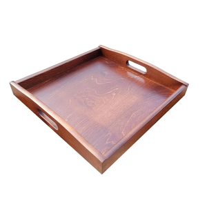 Plateau de service carré en bois pour pain, aliments, fruits secs, plateau décoratif en bois, plateaux de service en bois – Approvisionnement direct usine - Product Image 1