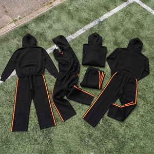 Wholesale 100% Cotton Fleece Tracksuit Manufacturer Pullover Hoodie <b>Baggy</b> Sweatpants Set Winter Street Fashion Flare Track Suits - Product Image 4