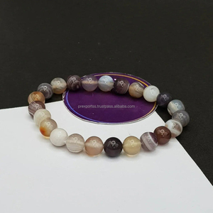 Lab Tested Botswana Quartz 8mm Round Seawater Pearl Bead Luxury Gift Bracelet for <b>Men</b> and Women Stretch Fashion Jewelry - Product Image 4