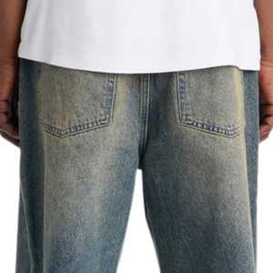 Jeans Anchos Vintage para Hombre, Lavados, Corte Regular, Estilo Casual, Desgastados, Estilo Urbano, 100% Algodón, Transpirables - Product Image 4