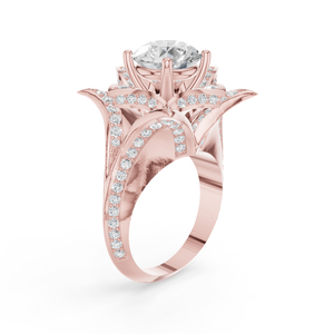 Anillo de Compromiso con Diamante Sintético Cultivado en Laboratorio, Corte Brillante, Color E, Certificado IGI, Oro, Piedra Preciosa, Lujo, Aniversario de Bodas - Product Image 3