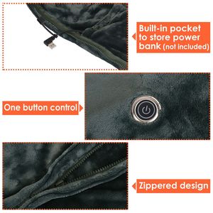 Coperta Elettrica Riscaldata con Cerniera Lavabile 150x79cm per Casa e Ufficio, Funzionamento a Batteria - Product Image 5