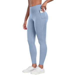 Leggings de aspecto elegante para mujer, perfectos para hacer ejercicio en casa, entrenamiento con mancuernas, a la moda, antibacterianos, sin costuras, con bolsillo. - Product Image 1