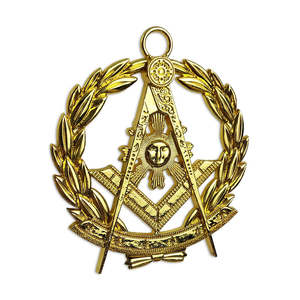 Ensemble de collier et bijoux d'officier maçonnique, insignes de franc-maçonnerie pour les cérémonies, collier et bijoux de franc-maçon - Product Image 2