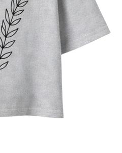 เสื้อยืดครอปปักลายดอกไม้สีเทาสำหรับผู้หญิง แขนสั้น ผ้าฝ้าย สไตล์ลำลอง เหมาะสำหรับฤดูร้อน ทรงหลวม แฟชั่นสตรีทแวร์ ขายส่ง - Product Image 6