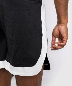 Shorts de boxe noirs pour hommes avec ceinture et bordure blanches, coupe régulière, respirants, en polyester, vêtements d'arts martiaux pour adultes - Product Image 4