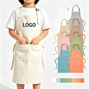 Tablier de cuisine sans manches en polyester pour enfants, avec logo personnalisé imprimé, pour la cuisine, la pâtisserie, le nettoyage, les activités scolaires - Product Image 1