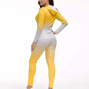 Ensemble de survêtements de jogging slim pour femmes, design personnalisé, respirant, avec fermeture éclair, pour la course à pied - Product Image 2