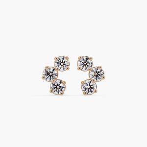 Pendientes de Oro Sólido de 14K de Primera Calidad con 6 Diamantes Cultivados en Laboratorio, 0.38CT, Engaste de Puntas, Certificado IGI, para Bodas, Aniversarios y Fiestas - Product Image 4