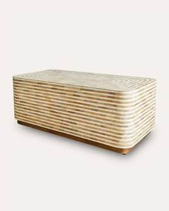 Table basse en os incrusté sur mesure, meuble mosaïque artisanal pour l'intérieur moderne du salon - Product Image 1