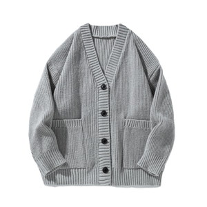 <b>Men</b> Casual Fashion <b>Cardigan</b> Sweater V Neck Button Closure <b>Long</b> Sleeve Knitted Soft Warm Comfortable Business Office Daily Wear - Product Image 2