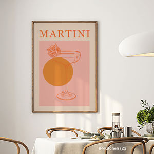 Arte de pared moderno para cocina, lienzo con diseño de copa de Martini, póster para la hora del cóctel, decoración elegante para el hogar, bar, comedor, ambiente de club social - Product Image 2