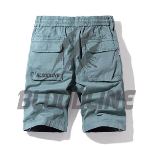 Pantalones Cortos Bermuda para Hombre BLOODLINE, Diseño Sólido en PU, Cintura Elástica Media, Estilo Casual con Bolsillos, 220g, Tela No Tejida - Product Image 6