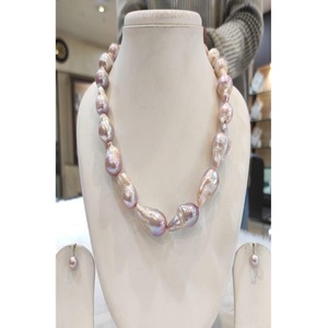 Impresionante Conjunto de Collar y Pendientes de Perlas Barrocas de Primera Calidad, 1 Hilera, para Niñas, Bodas, Compromisos, Fiestas - Product Image 1