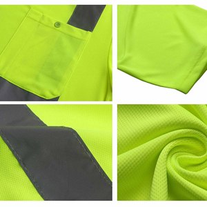 T-shirts de travail pour mécaniciens en polyester noir, col rond, haute visibilité, résistants au feu et imperméables, pour la soudure et la sécurité, vente en gros - Product Image 2