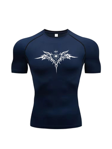 New <b>Compression</b> T <b>Shirt</b> <b>for</b> <b>Men</b> Short Sleeve Sport Fitness Running Cycling Gym Elastic Quick Dry Dynamic Fit Rash Guard Gear - Product Image 4