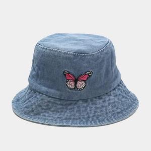 Sombrero de Pescador de Mezclilla con Bordado de Mariposa, Unisex, Casual, de Moda para Primavera/Verano, para Adultos - Product Image 4