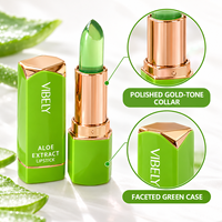 VIBELY Rouge à lèvres hydratant réactif à la température à l'extrait d'aloès, baume à lèvres coloré, maquillage cosmétique