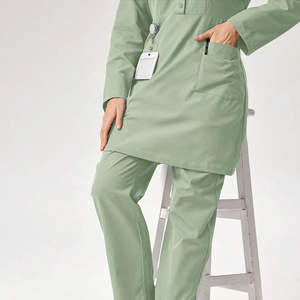 Traje Médico Transpirable de Rayón y Lona con Cierre de Botones Parcial, Pantalones de Corte Recto y Espalda Ajustable para Personal Hospitalario, Comodidad 2026 - Product Image 3
