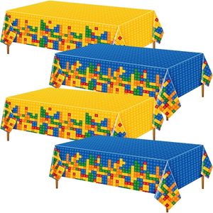 4 tovaglie colorate a blocchi da costruzione, stoviglie per feste e decorazioni per compleanni - Product Image 3