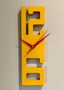 Simple Yellow 12 And 6 Wall <b>Clock</b> Ideal For Restaurant And Workspace Creates Clean And Functional Wall Accent From India - Product Image 5