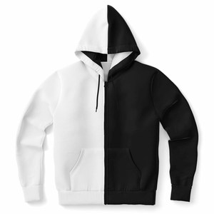 Sudadera con Capucha para Hombre, Diseño Bicolor en Negro y Blanco, Estilo Casual, Tejido de Punto, Corte Regular - Product Image 2