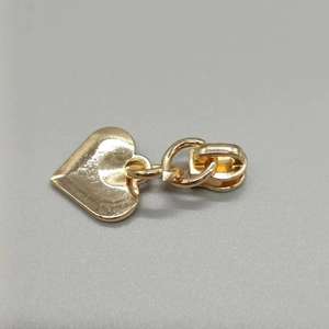 Numéro personnalisé n° 3 tirettes de fermeture éclair en métal doré clair, forme cœur à fond épais, pour sacs et manteaux, accessoires vestimentaires - Product Image 2