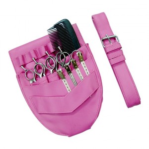 Estuche para herramientas de peluquería rosa con tijeras, peines y funda para tijeras de corte, bolsa de cintura para set de herramientas de barbero - Product Image 1
