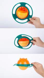 Tazón Giratorio para Bebés con Función Antiderrames de 360°, Tazón de Alimentación Seguro para Niños Pequeños, Reduce la Desordenación Durante las Comidas en Casa o de Viaje - Product Image 4