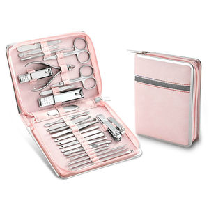 HARRAR GROUP of COMPANIES Adult Professional Classic Stainless Steel Nail Kit 5 in 1 <b>Case</b> 4-Piece Color Dazzling Titanium-Plated - Product Image 4