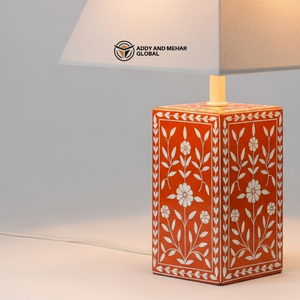 Lanterne de table en os incrusté sur mesure, motif floral traditionnel, éclairage décoratif d'intérieur haut de gamme avec personnalisation privée - Product Image 2