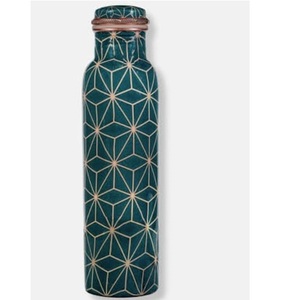 Bouteille d'eau en cuivre pour adultes, grande bouteille émaillée imprimée, anti-fuite, sans plomb - Product Image 3