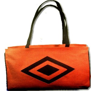 Orange Jute Shopping Tote <b>Bag</b> <b>Black</b> Handles Eco Friendly Reusable Promotional <b>Bag</b> Geometric Pattern Logo Unisex 3L+ Capacity - Product Image 3