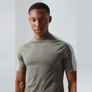 Camiseta Deportiva Ajustada de Algodón para Hombre, Ropa de Entrenamiento, Running, Ejercicio, Manga Corta, Venta al Por Mayor del Fabricante - Product Image 6