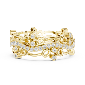 Anillo de Eternidad de Diamantes Cultivados en Laboratorio de Lujo en Oro Amarillo con Diseño Vintage Calado y Detalles Redondos Brillantes - Product Image 4