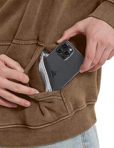 Sudadera con Capucha Oversize de Invierno de Alta Calidad 100% Algodón con Cremallera de Cuarto, Lavado Ácido, Logo Personalizado, Estilo Urbano, Unisex - Product Image 6