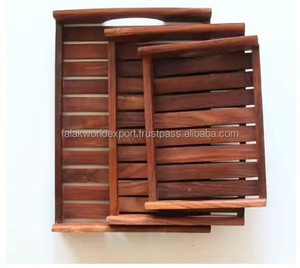 Elegant Decorative Wood Serving <b>Trays</b> Multi-Functional Wooden <b>Breakfast</b> <b>Tray</b> Serving Acacia Wood Serving <b>Tray</b> - Product Image 1