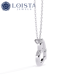 จี้เพชร LOISTA Platinum ดีไซน์เรียบหรู เพชรทรงกลมเจียระไนแบบบริลเลียนท์ เพชรธรรมชาติ เครื่องประดับสำหรับทุกเพศ เหมาะสำหรับสวมใส่ทุกวัน - Product Image 1