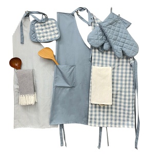 Wholesale Custom Blue Sleeveless 100% Cotton Kitchen Baking Cooking <b>Apron</b> Adjustable for Cleaning Use - Product Image 6